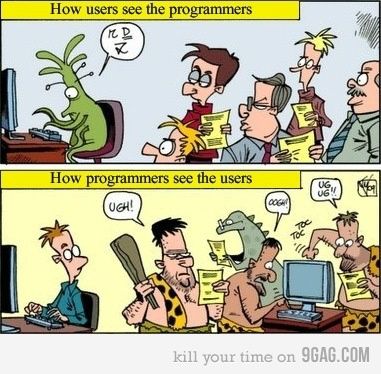 How users see the programmers and how programmers see the users