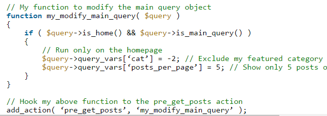 Modify main wordpress query