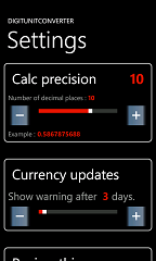 Application settings