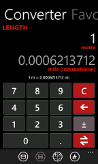 Length conversion screenshot