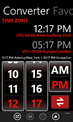 Time zone conversion screenshot