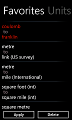 Favorites list